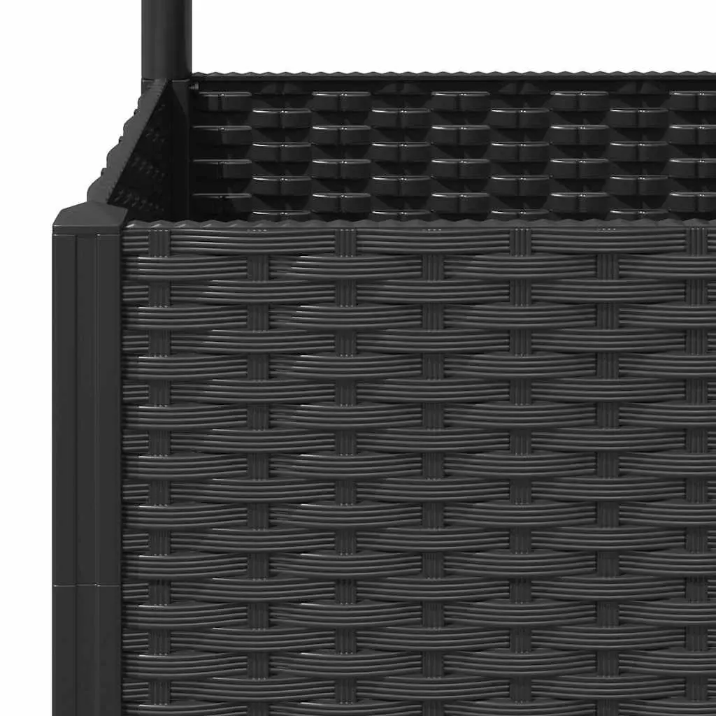 Garden Planter PP 80x40x136cm Black with Trellis for Climbing Plants Support