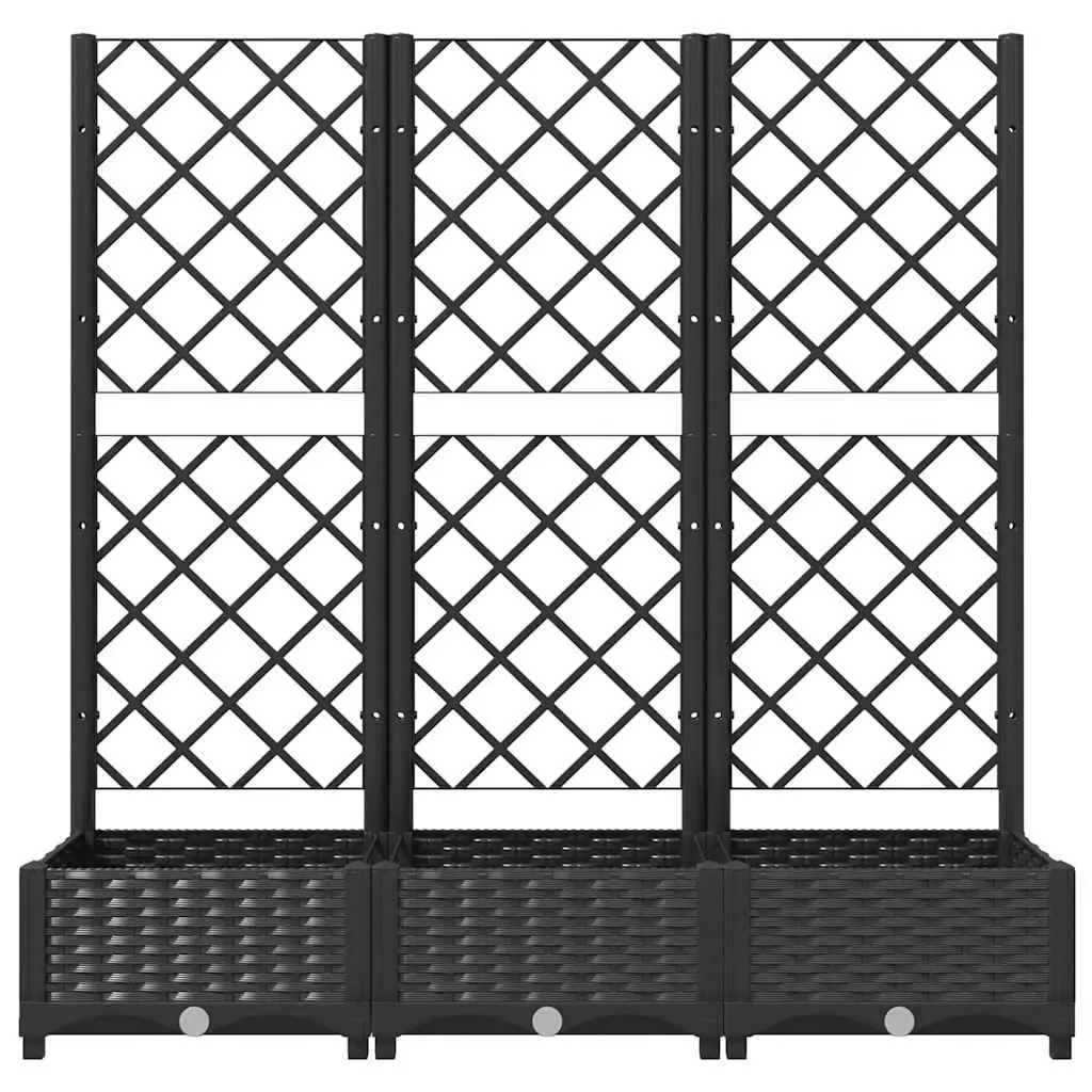 Black Garden Planter with Trellis for Climbing Plants
