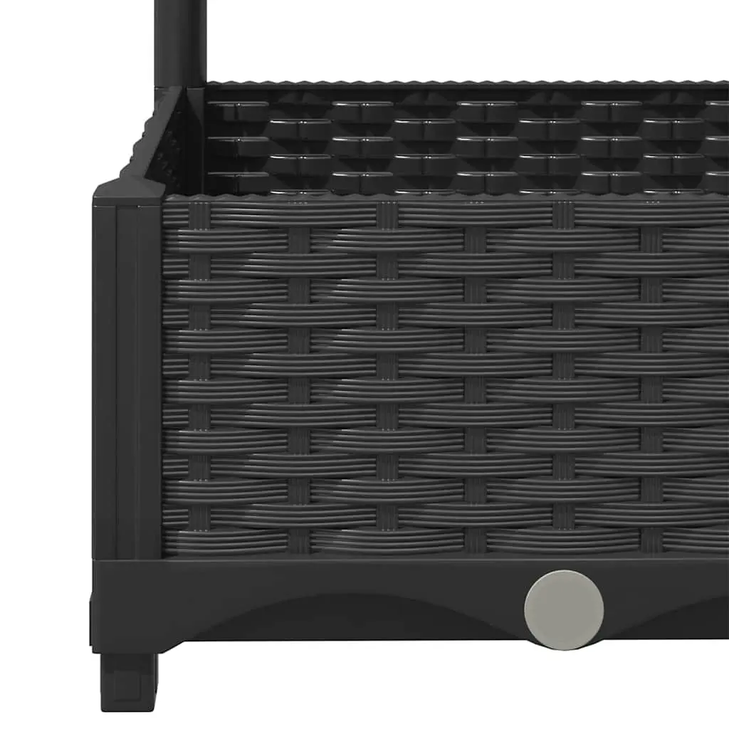 Black Garden Planter with Trellis for Climbing Plants