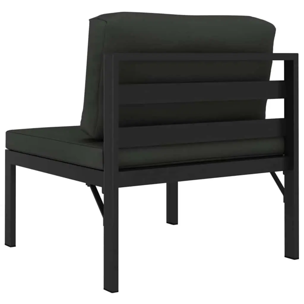 Garden Sofa Set Aluminium 3 Piece Modular Outdoor Furniture Anthracite with Cushions