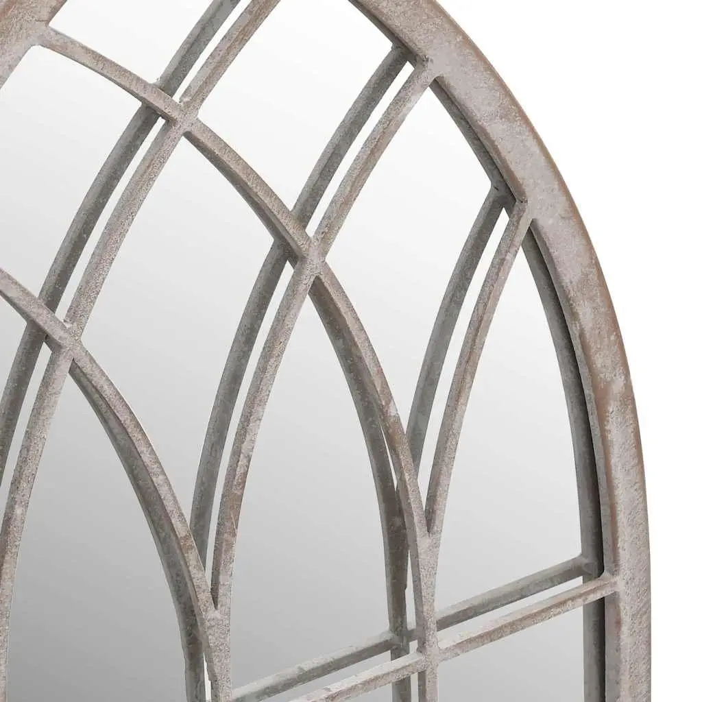 Garden Mirror Iron 100x45cm Cream Antique Effect