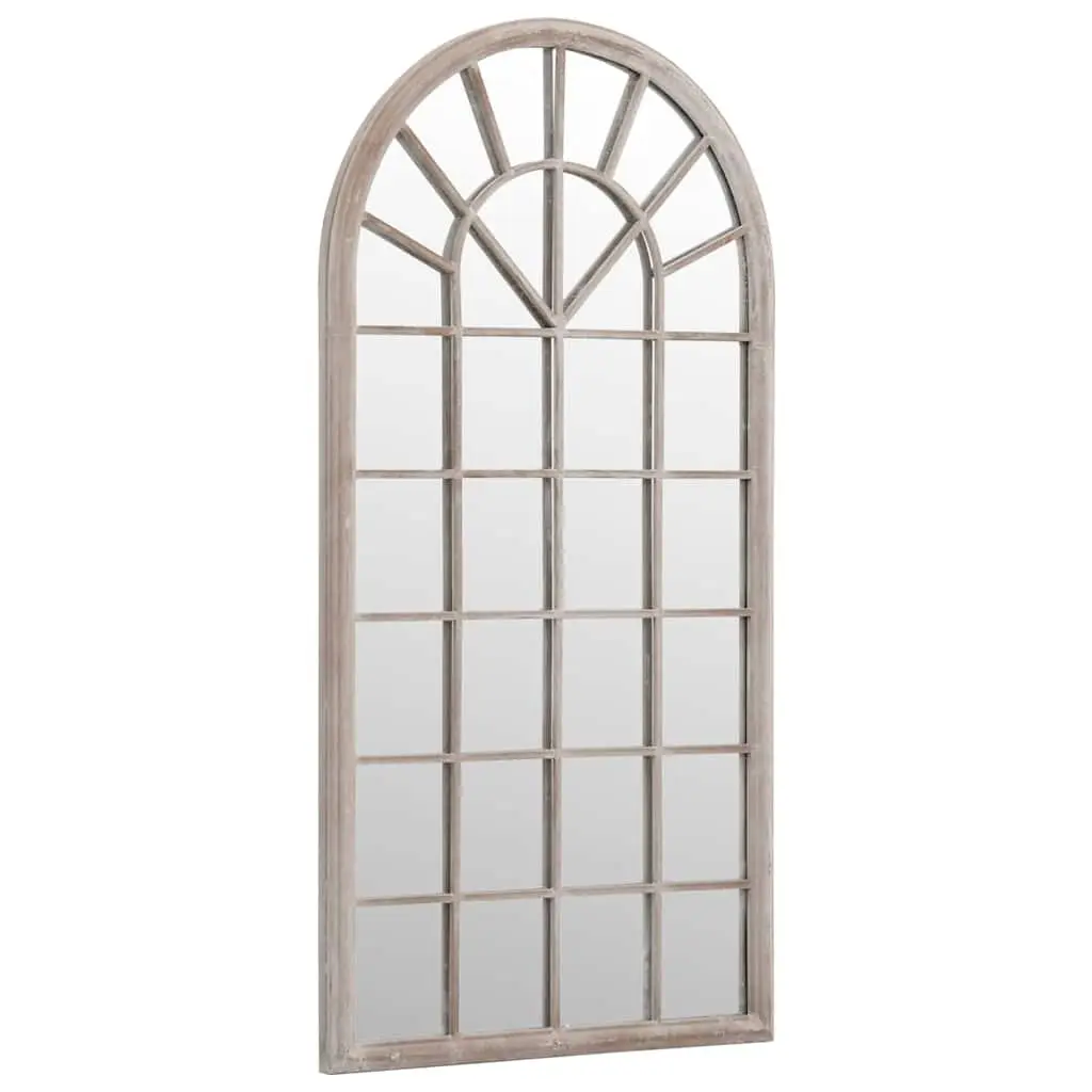 Cream Iron Frame Garden Mirror Outdoor Decor 90x45cm