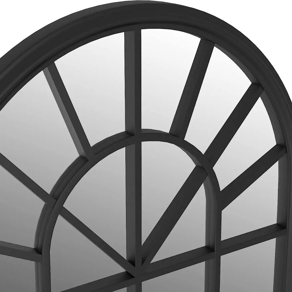 Black Iron Garden Mirror 90x45 cm Outdoor Wall Decor