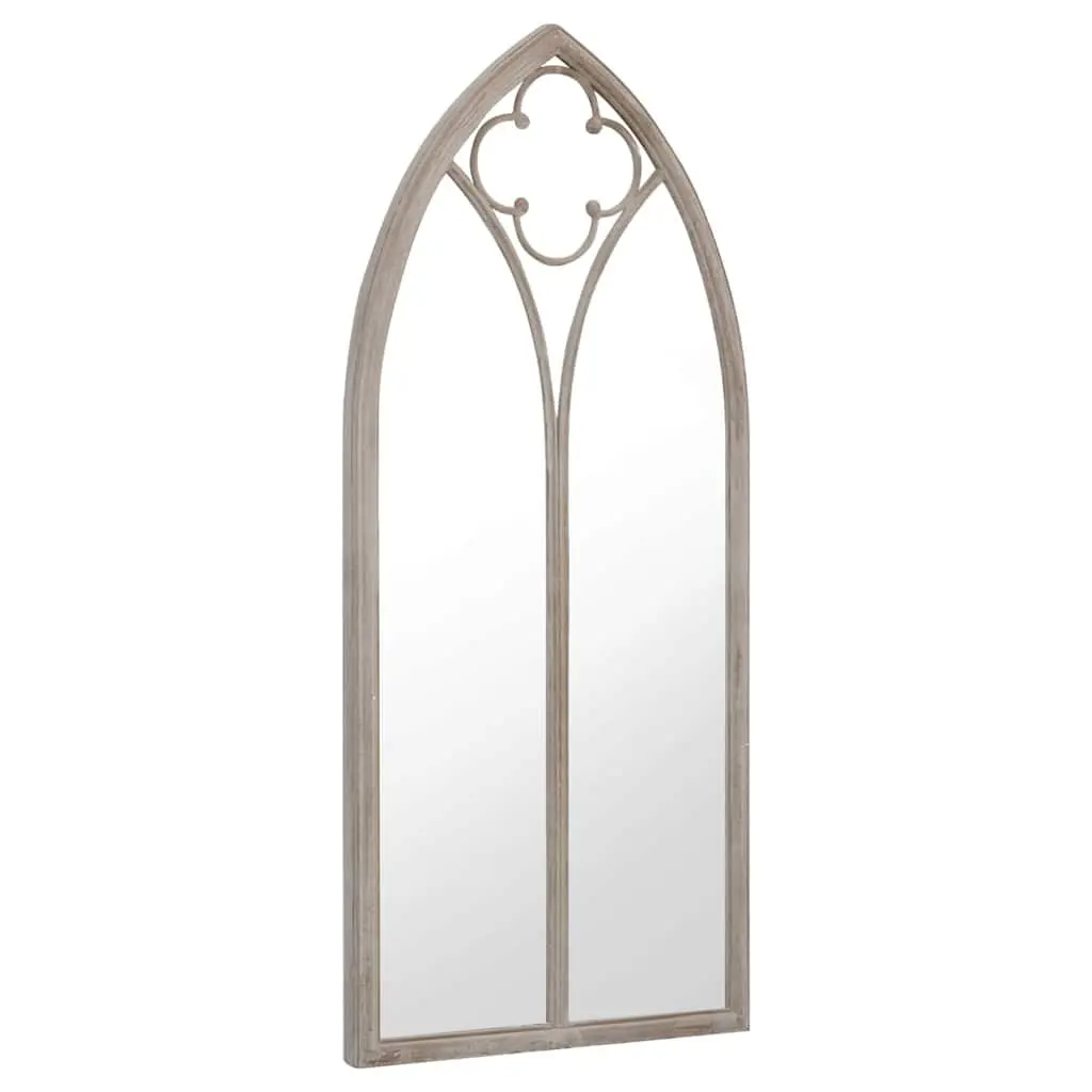 Cream Outdoor Garden Mirror with Rust Effect Iron Frame