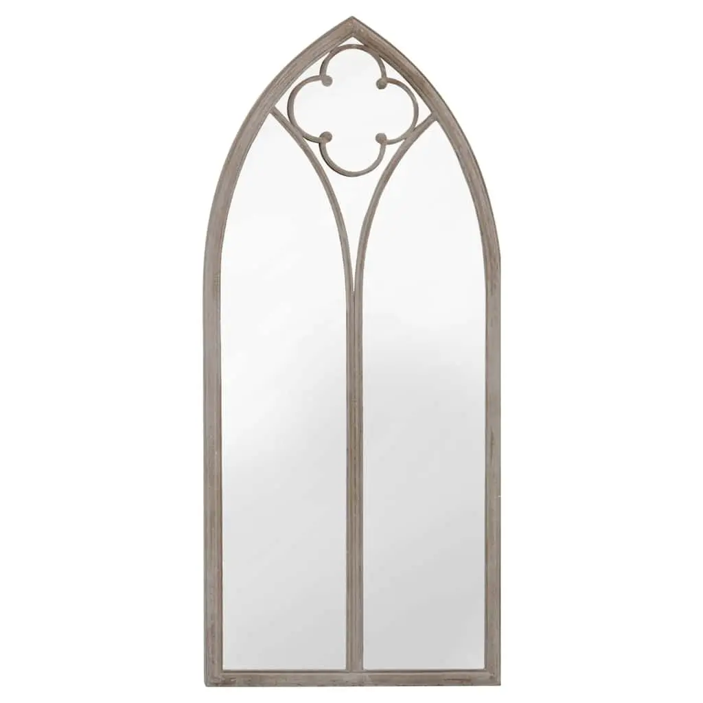 Cream Outdoor Garden Mirror with Rust Effect Iron Frame