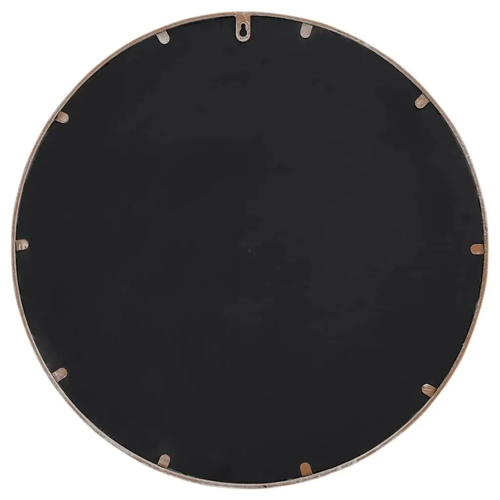 Cream Round Garden Mirror with Iron Frame 60cm