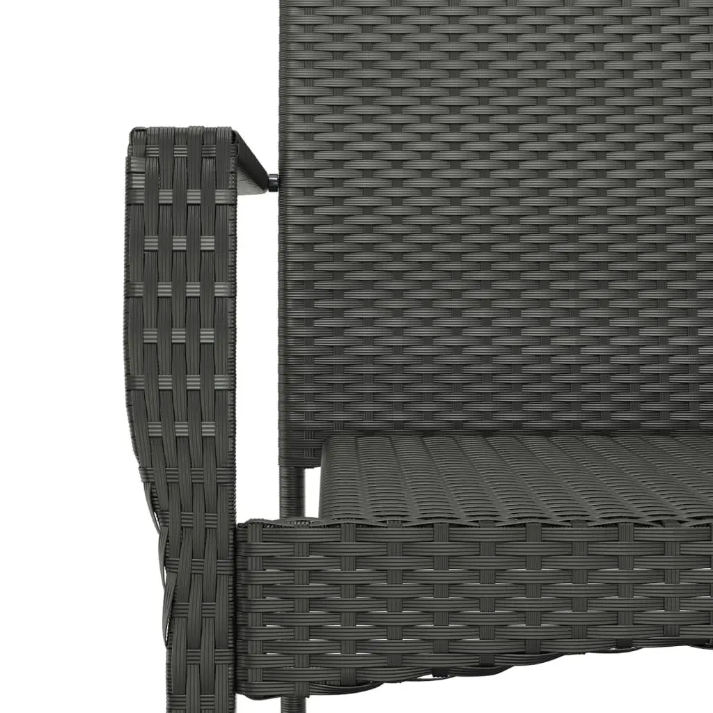 Garden Dining Set PE Rattan 5 Piece Outdoor Patio Furniture Black
