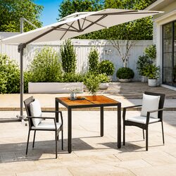 Stylish 3 Piece Outdoor Patio Dining Set with Acacia Table