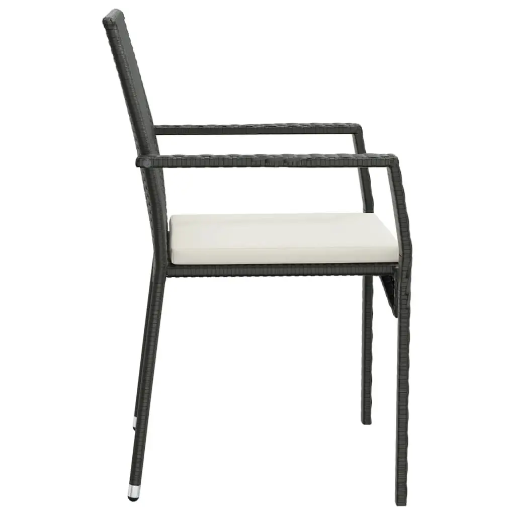 Garden Dining Set PE Rattan Powder-coated Steel 5 Piece Black