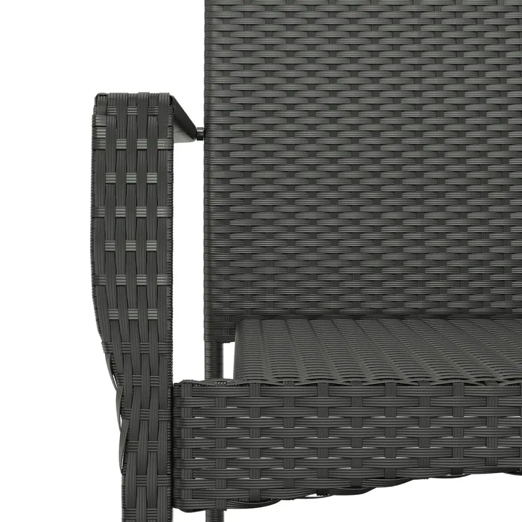 Garden Dining Set PE Rattan Powder-coated Steel 5 Piece Black