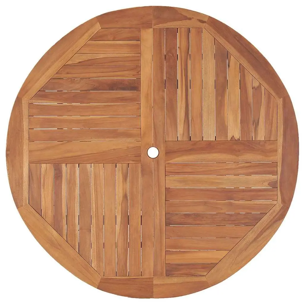 Round Solid Teak Wood Garden Dining Table Ø110cm