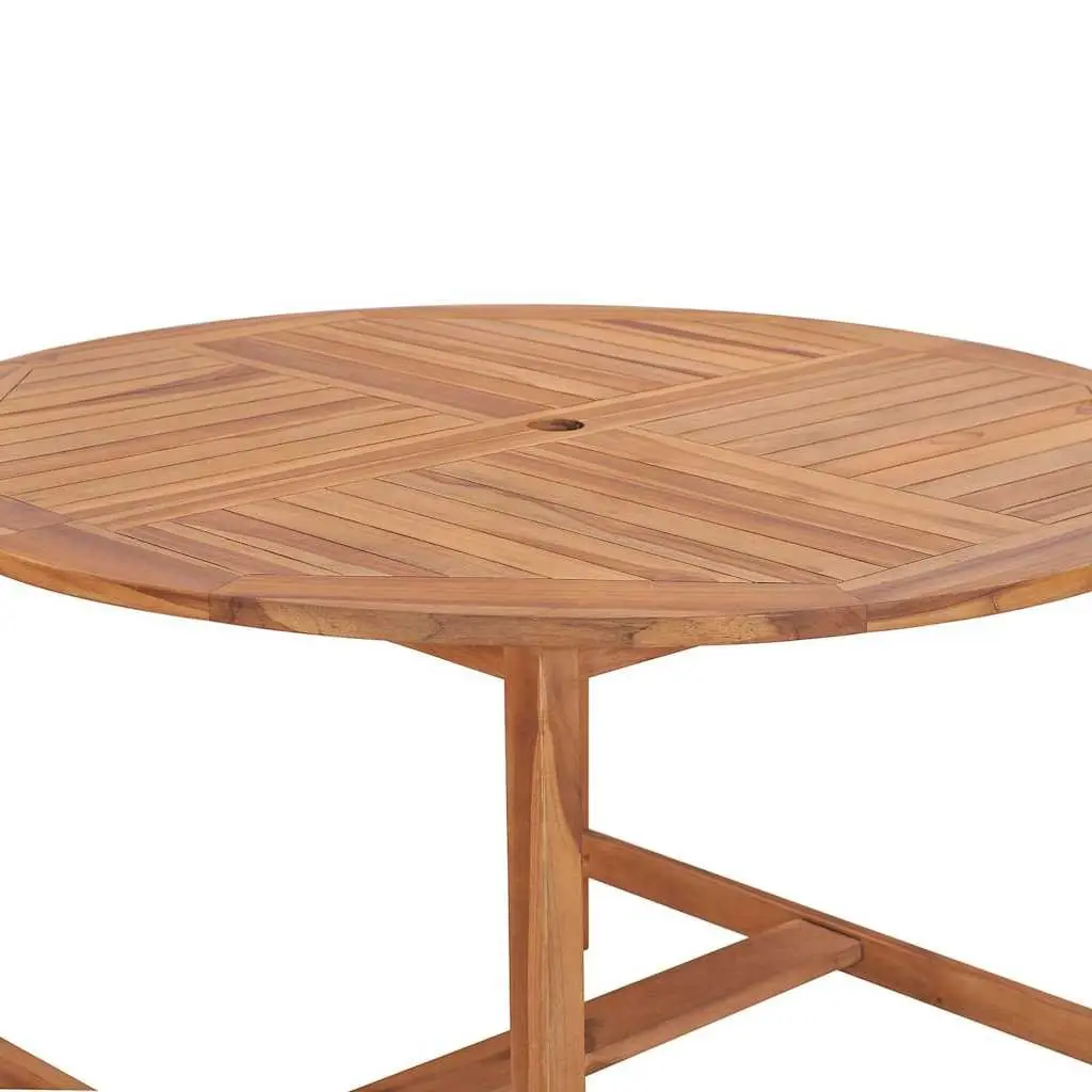 Round Solid Teak Wood Garden Dining Table Ø110cm