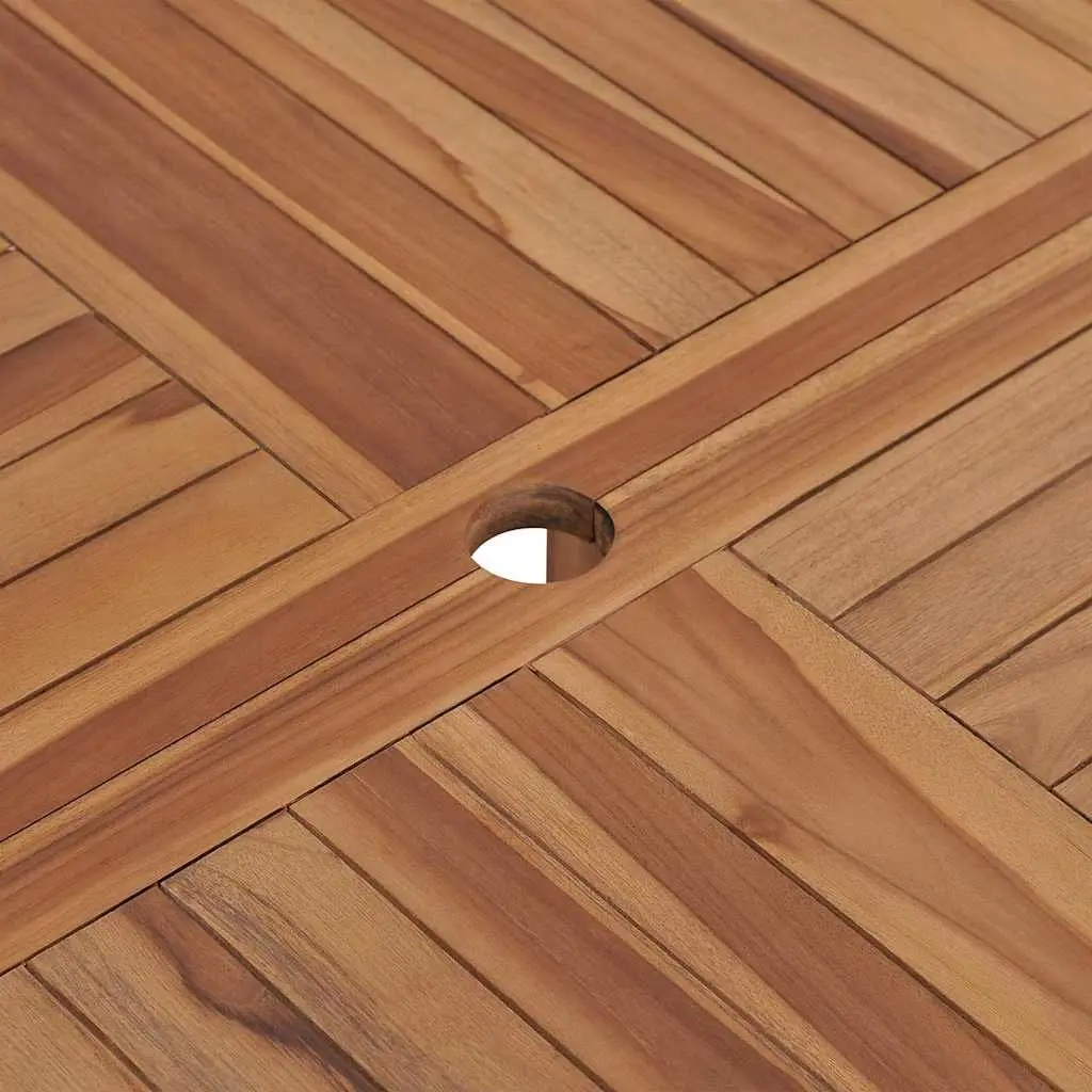 Round Solid Teak Wood Garden Dining Table Ø110cm