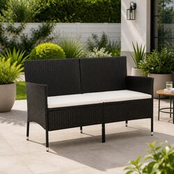 3-Seater Outdoor Garden Sofa with Sturdy Poly Rattan