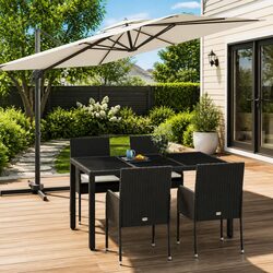 Durable 5 Piece Garden Dining Set with Cushions