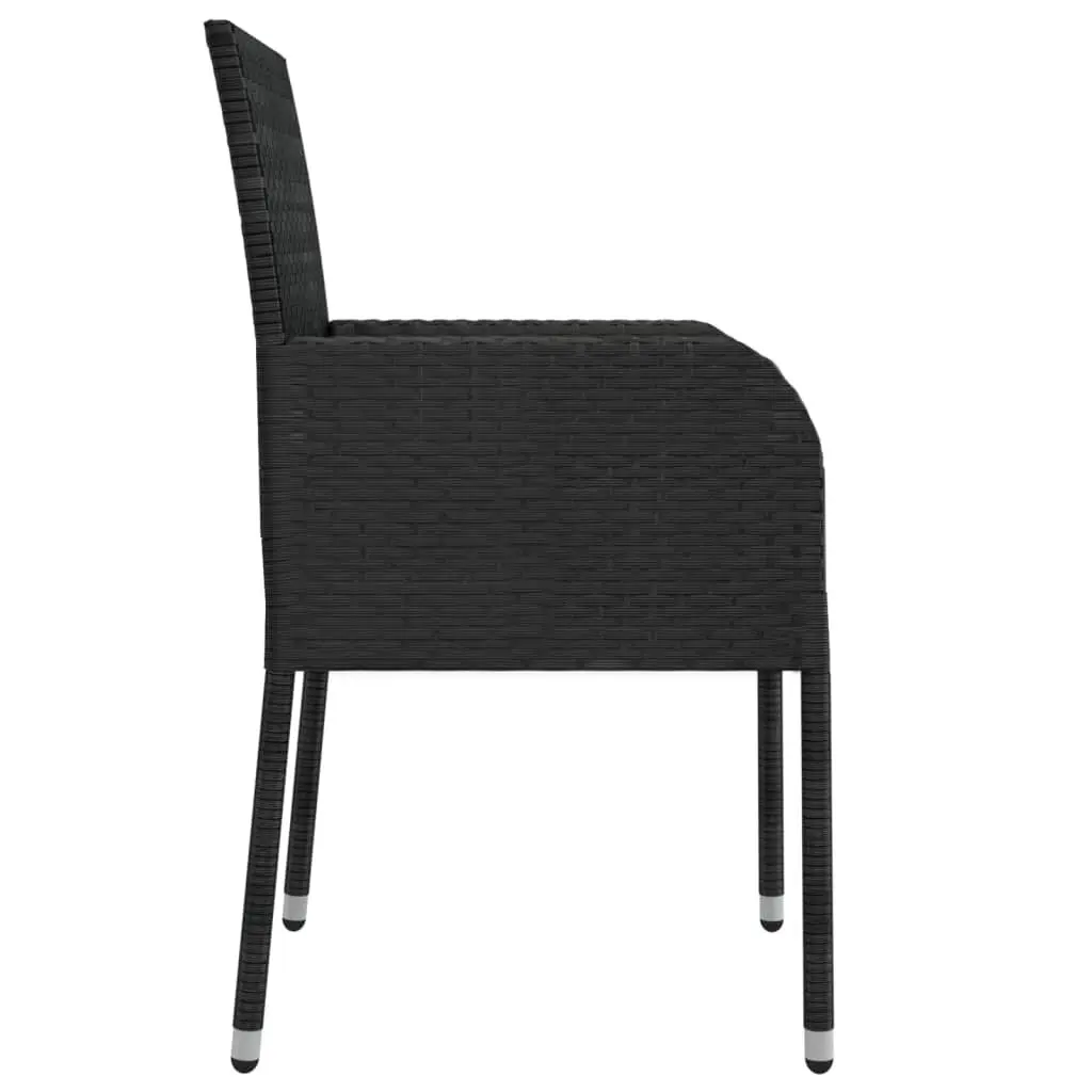 9 Piece Black Poly Rattan Garden Dining Set