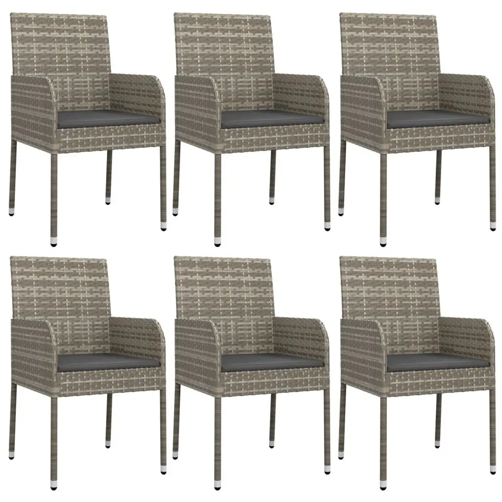 7 Piece Garden Dining Set with Durable Grey Poly Rattan