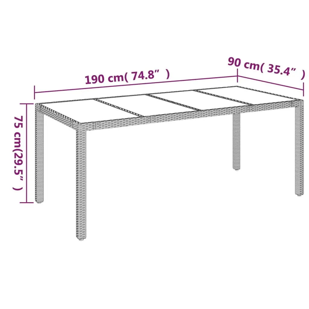 7-Piece Grey Rattan Garden Dining Set