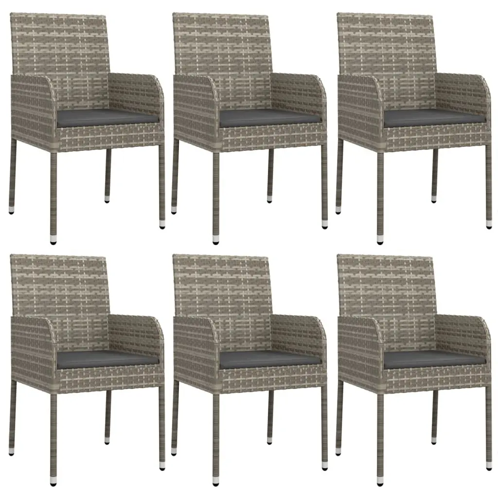 7-Piece Grey Rattan Garden Dining Set