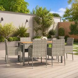 Stylish 7 Piece Outdoor Dining Set with Durable Rattan