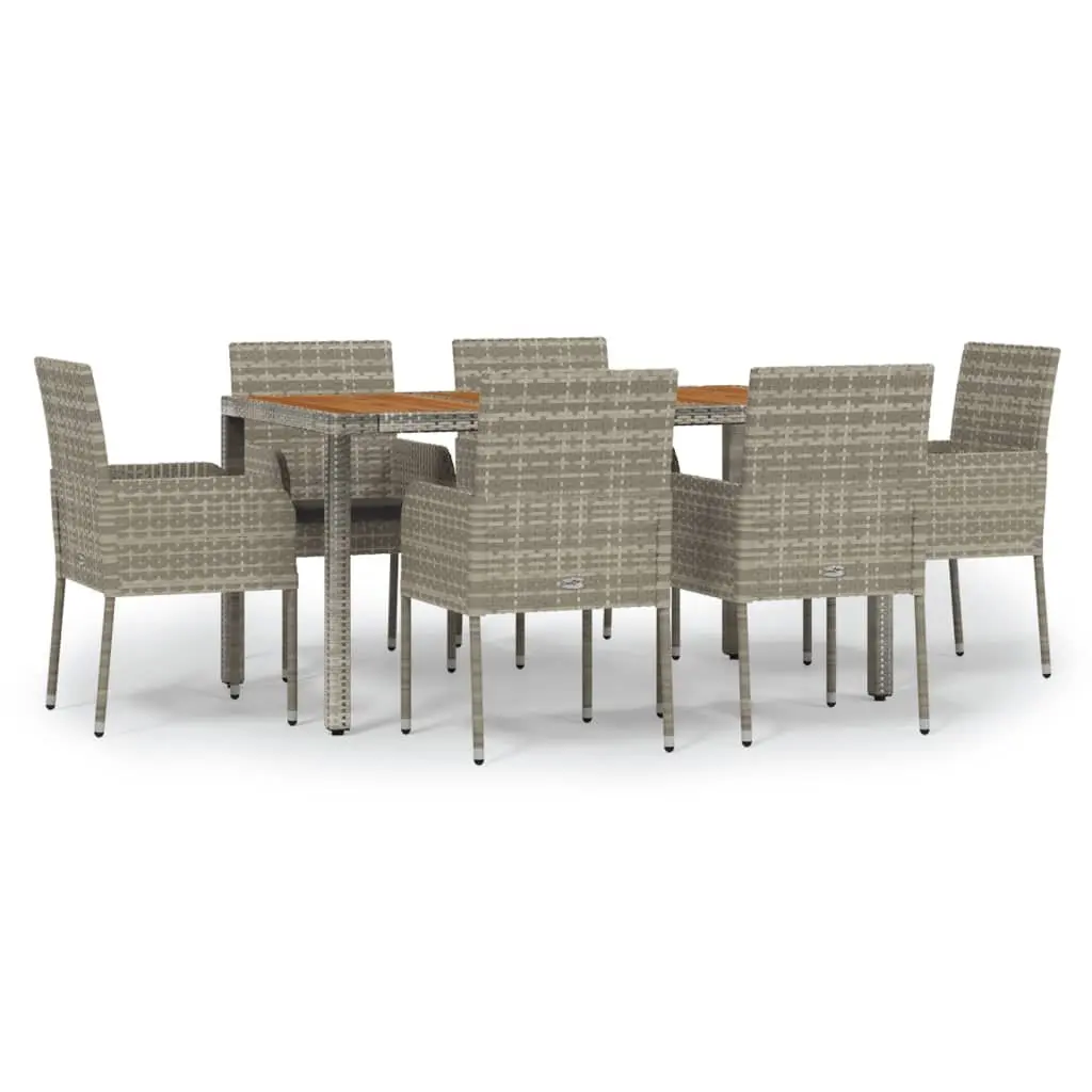7 Piece Outdoor Dining Set with Durable Rattan