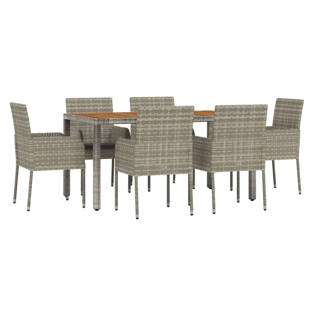 7 Piece Outdoor Dining Set with Durable Rattan