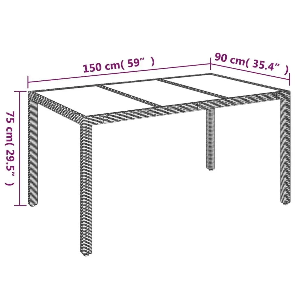 5 Piece Grey Poly Rattan Outdoor Dining Set