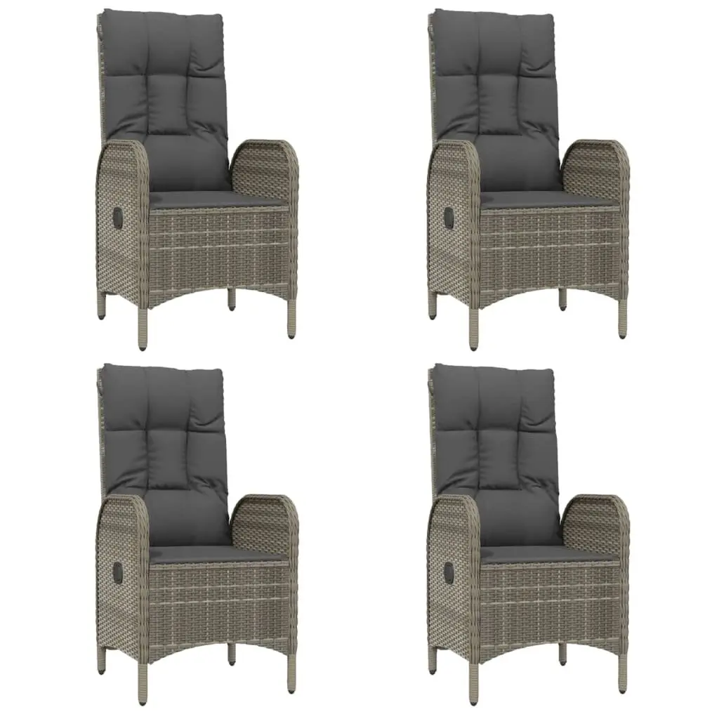 5 Piece Grey Poly Rattan Outdoor Dining Set