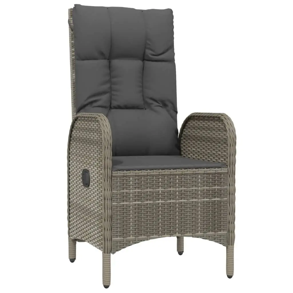 5 Piece Grey Poly Rattan Outdoor Dining Set