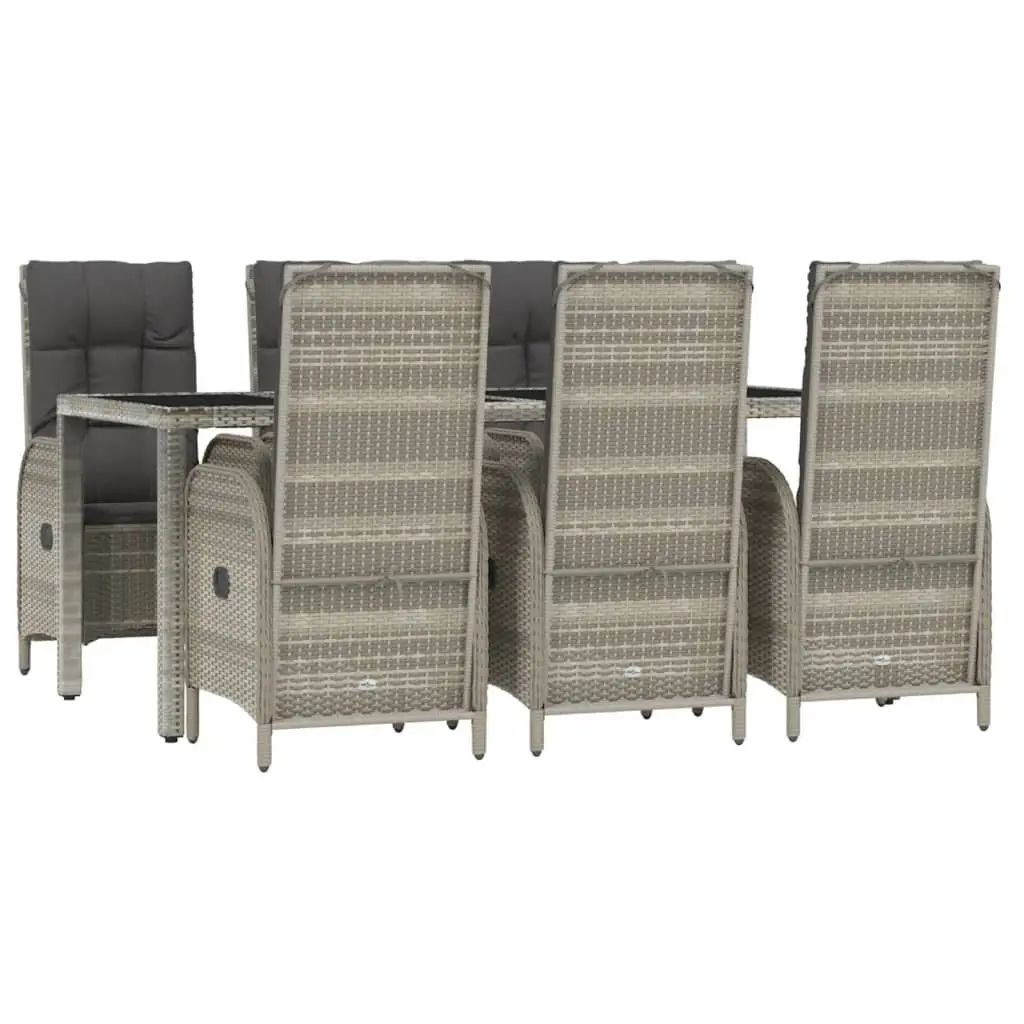 7 Piece Grey Rattan Outdoor Dining Set