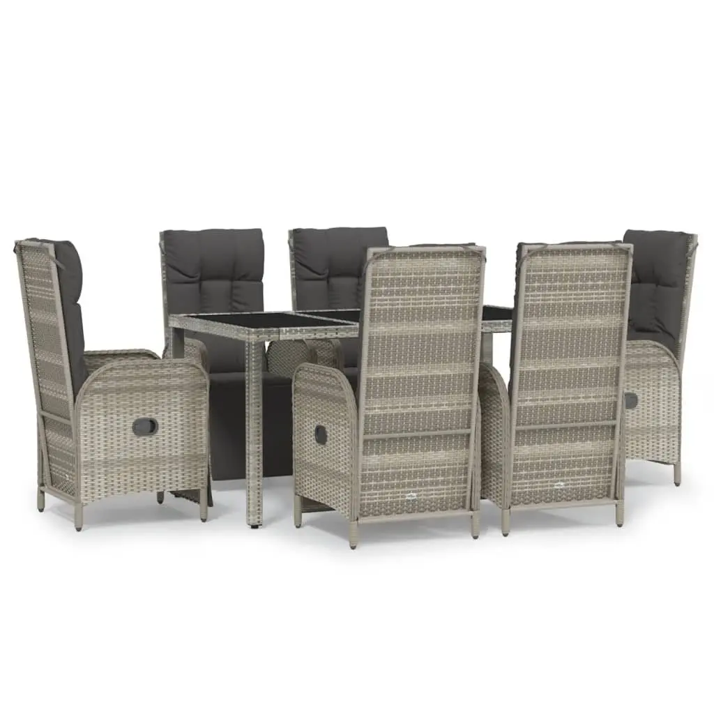 7-Piece Grey Garden Dining Set with Sturdy Construction