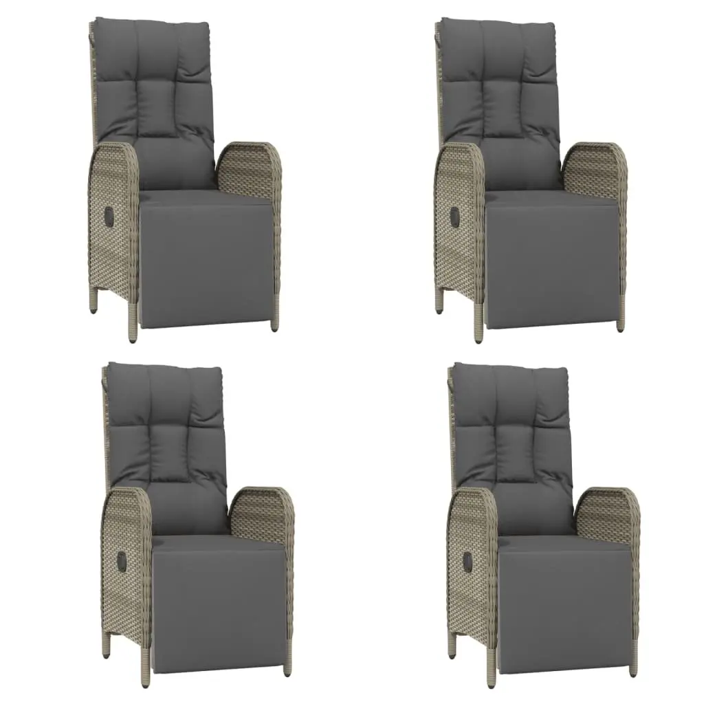 5-Piece Grey Outdoor Dining Set with Cushioned Chairs