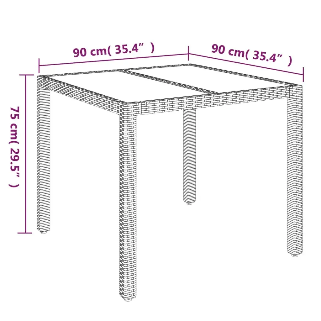 Garden Dining Set PE Rattan 5 Piece Outdoor Furniture Black