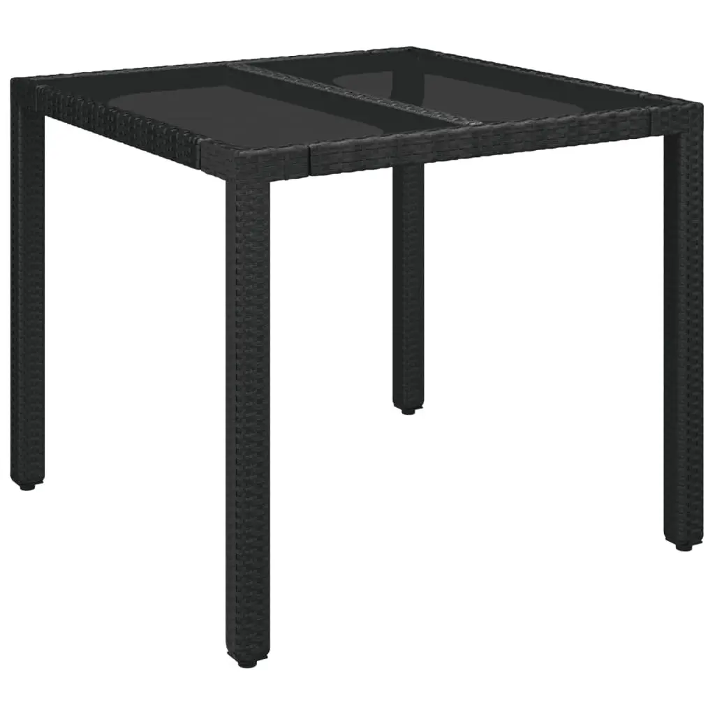 3 Piece Outdoor Dining Set in Black Poly Rattan