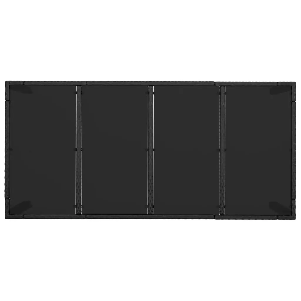 9-Piece Black Poly Rattan Outdoor Dining Set