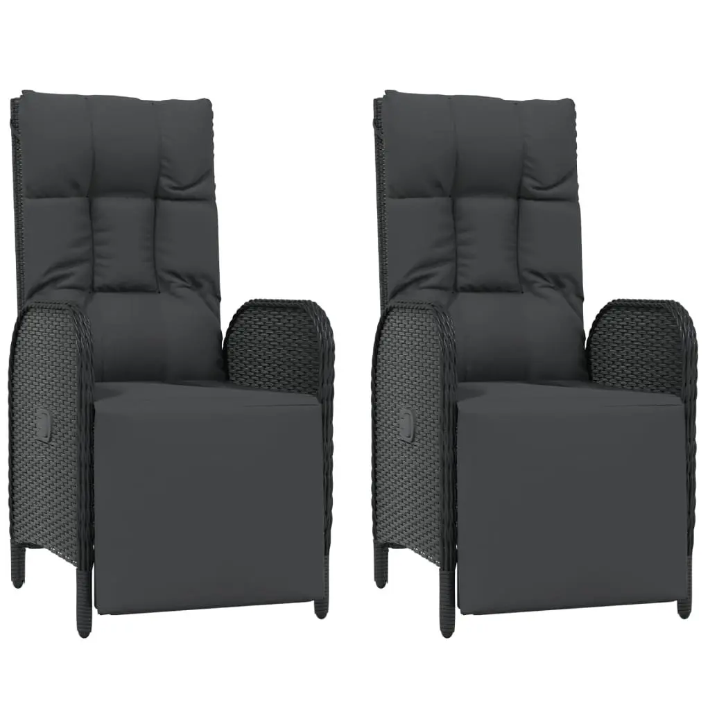 Outdoor Garden Dining Set PE Poly Rattan Black 5 Piece