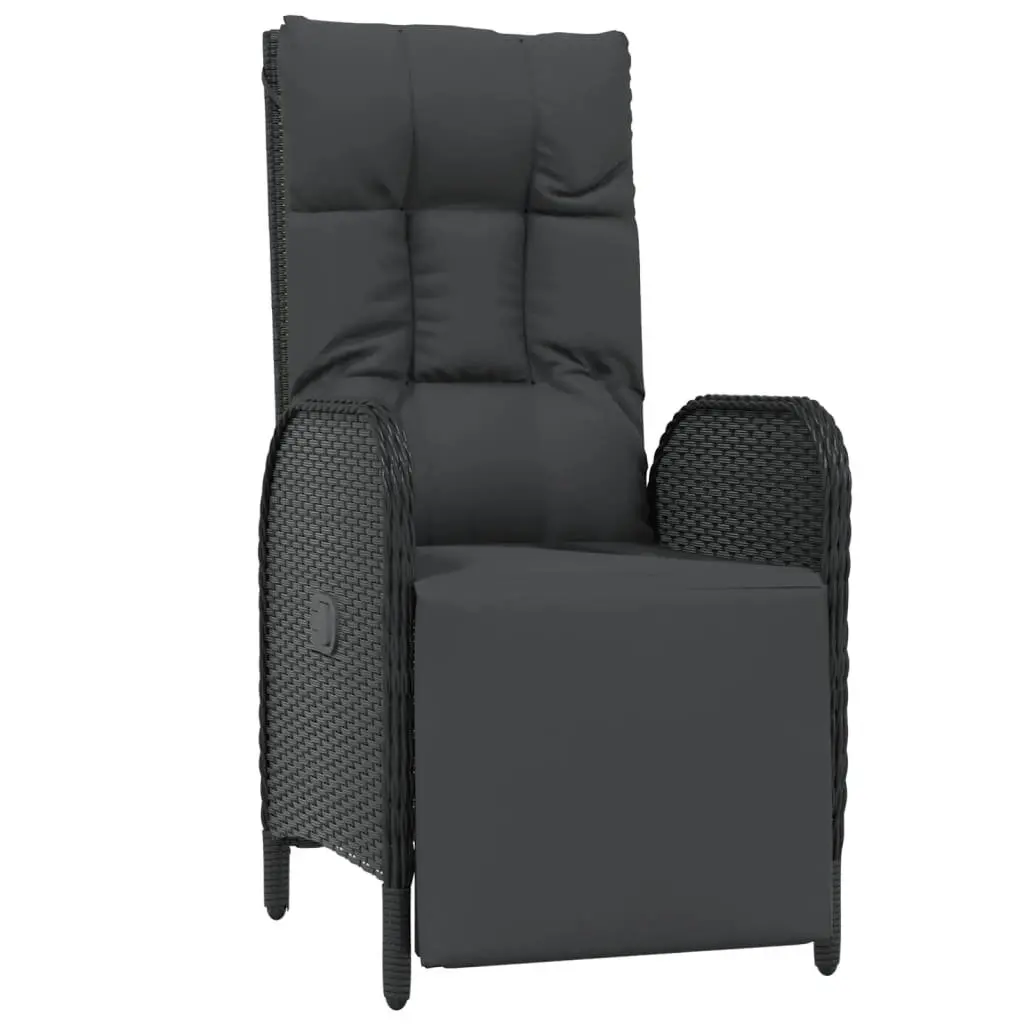 Outdoor Garden Dining Set PE Poly Rattan Black 5 Piece