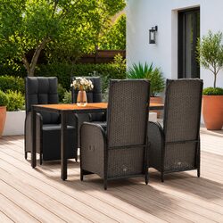 Sturdy 5 Piece Outdoor Garden Dining Set with Cushions