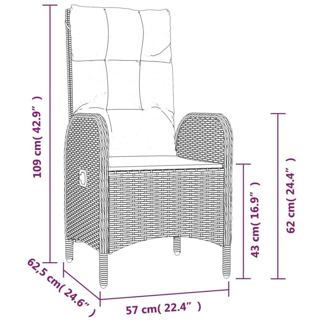 Garden Dining Set 4 Piece Outdoor Lounge Furniture Grey