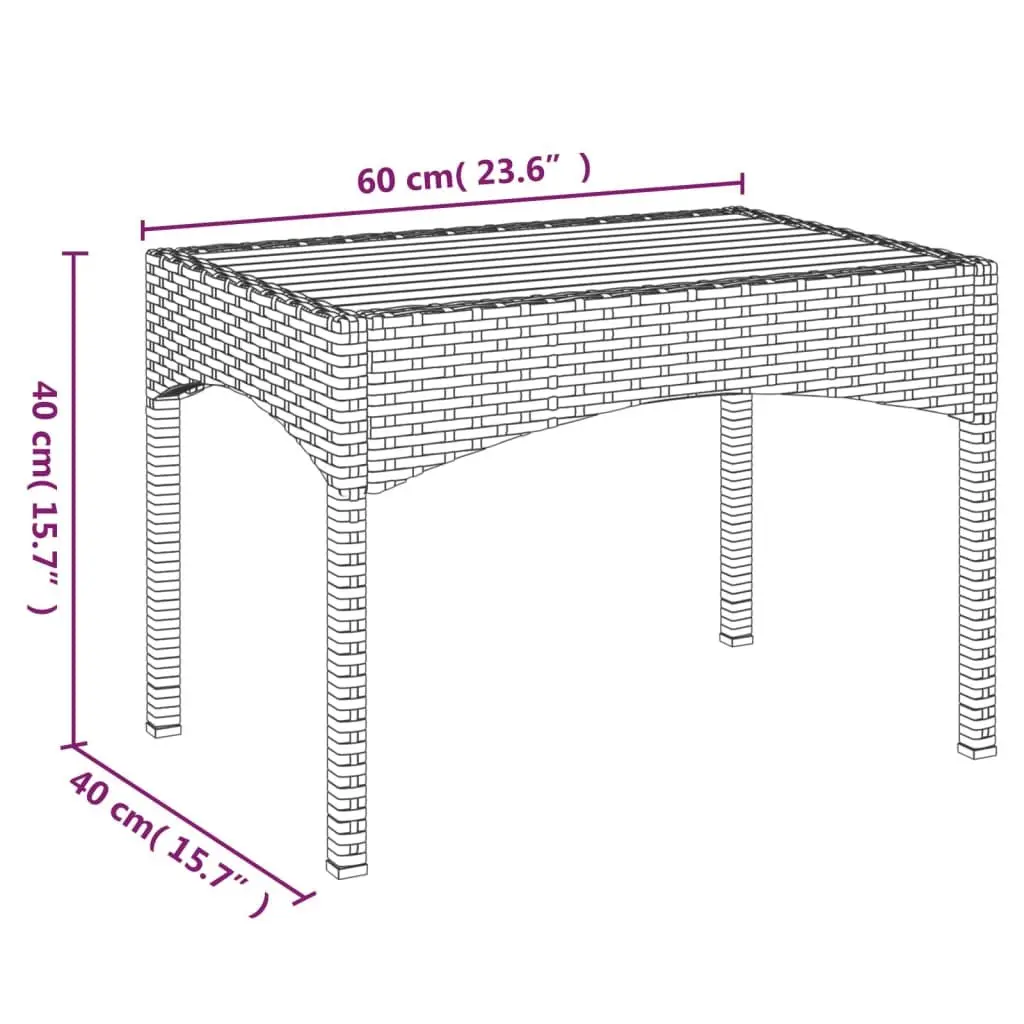 4 Piece Garden Dining Set PE Rattan Steel Acacia Wood Black