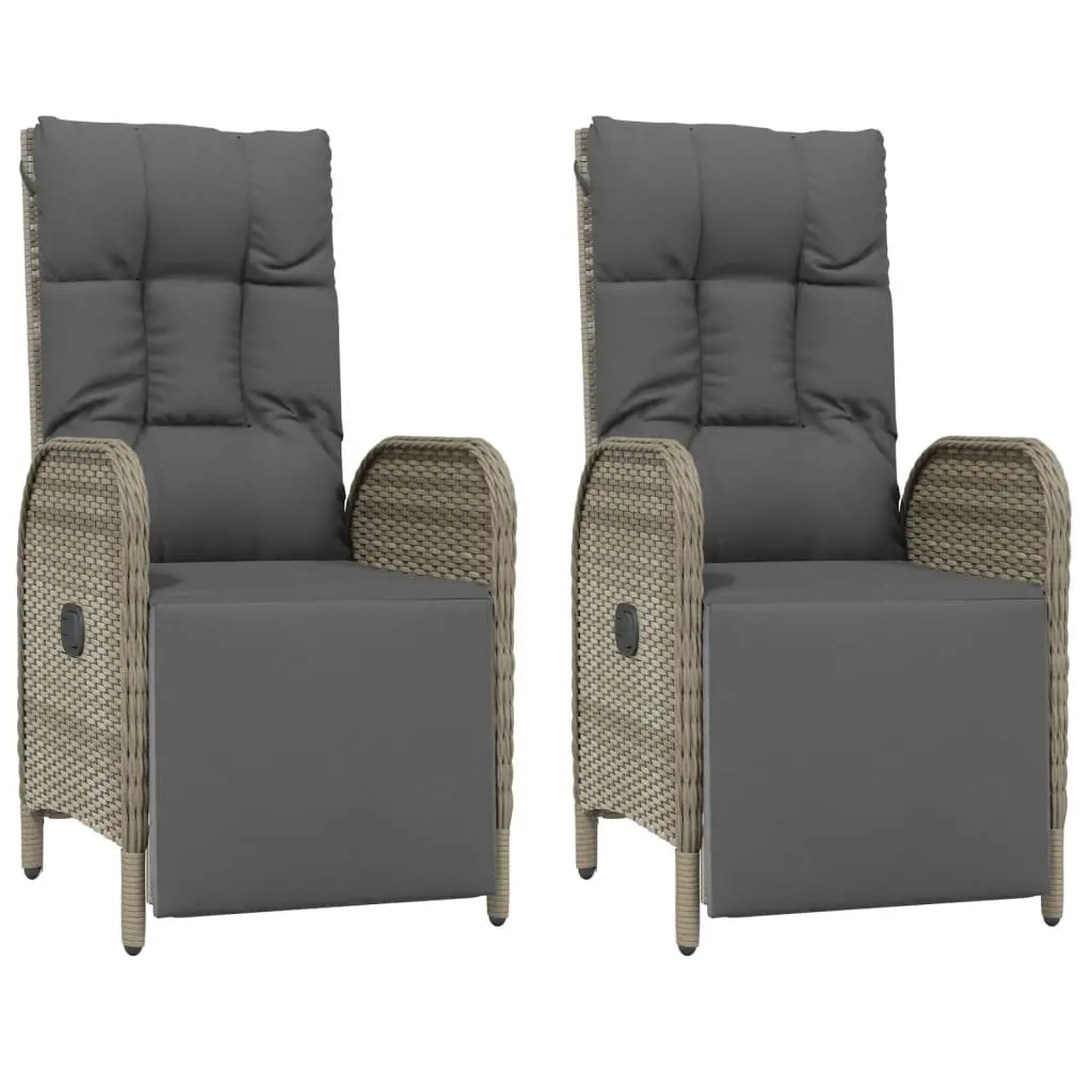Garden Dining Set PE Rattan Steel Acacia Wood 4 Piece Grey