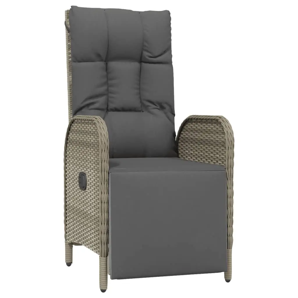 3 Piece Outdoor Dining Set in Grey Poly Rattan