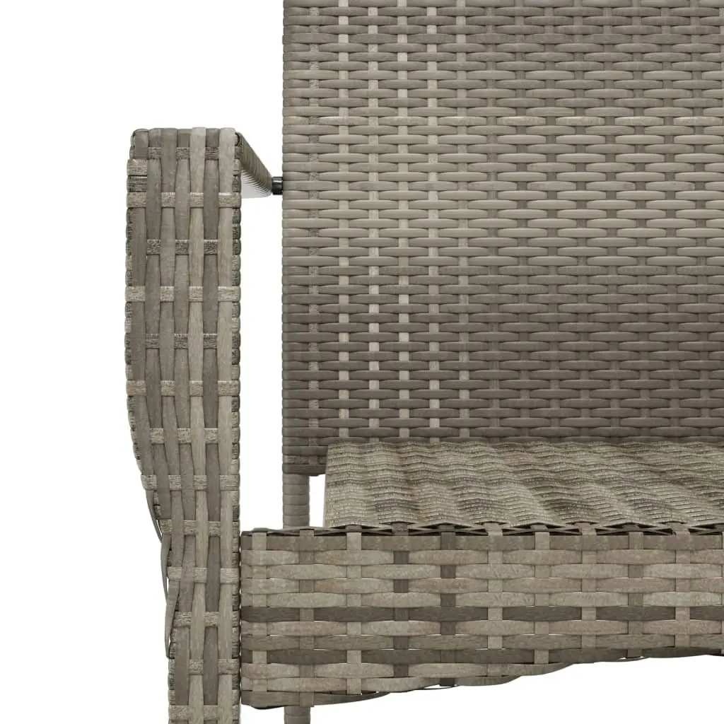 Garden Dining Set Poly Rattan 5 Piece Outdoor Patio Furniture Grey