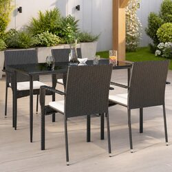 Black 5 Piece Outdoor Dining Set with Durable Design