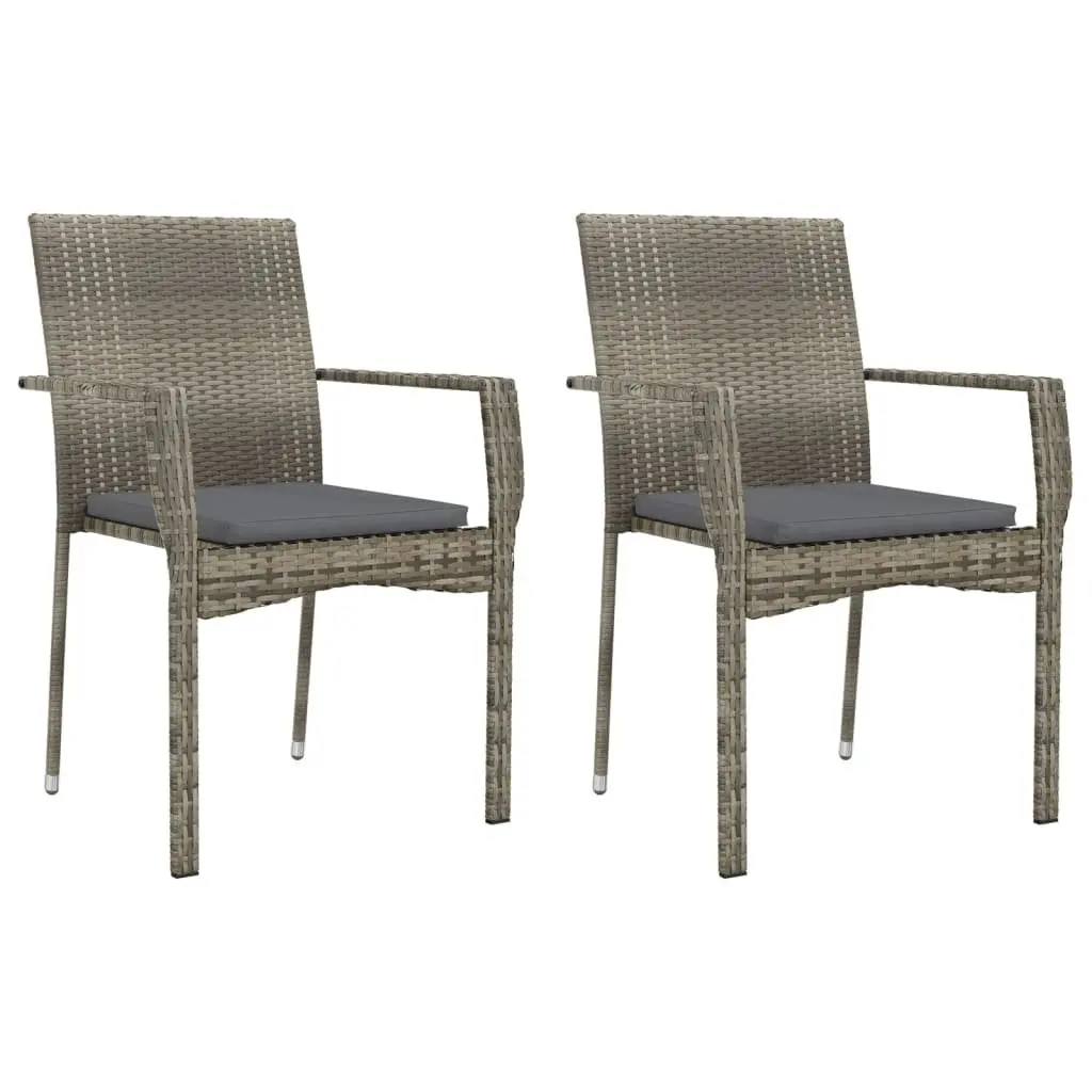 Garden Dining Set with Grey Poly Rattan