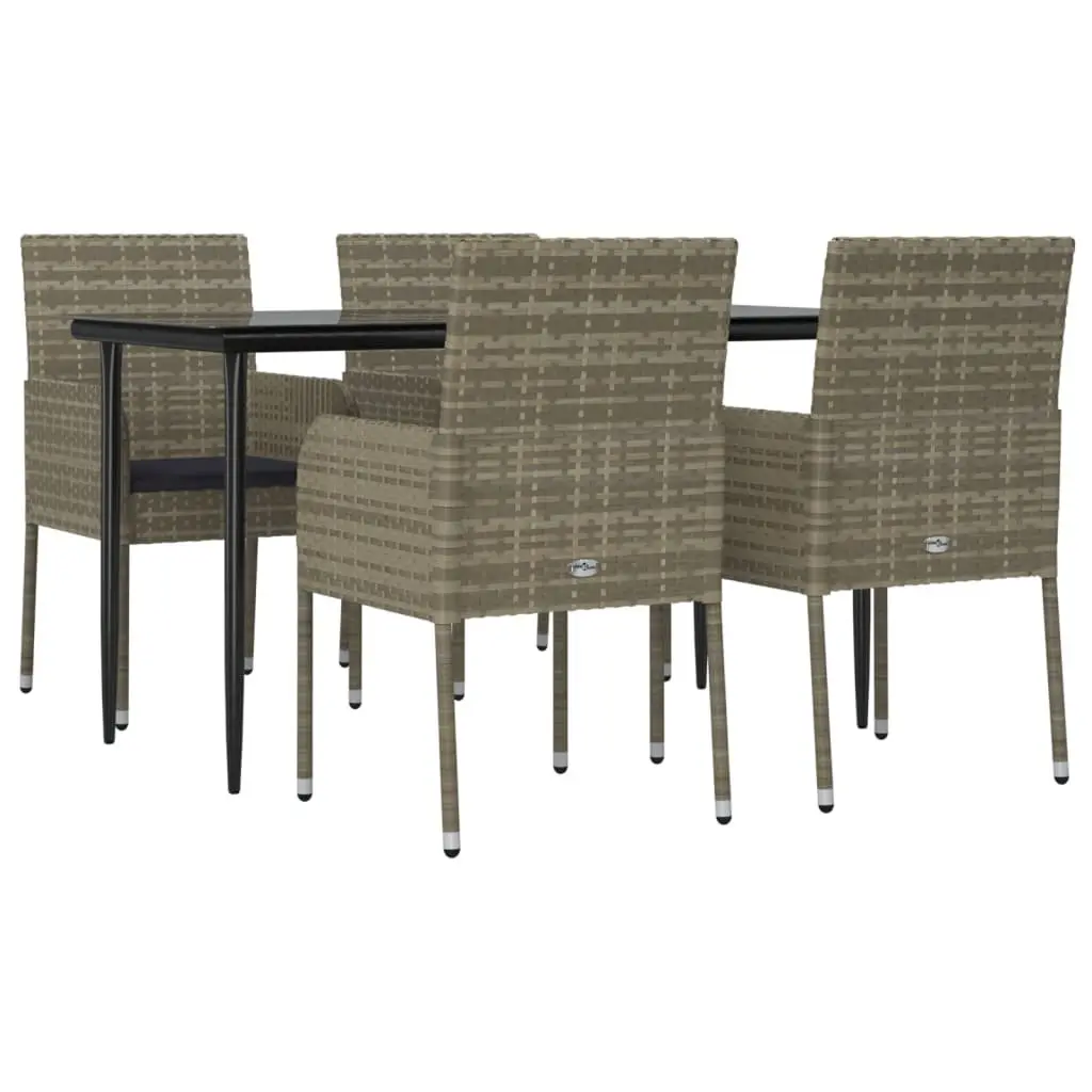 5 Piece Grey Garden Dining Set for Outdoors