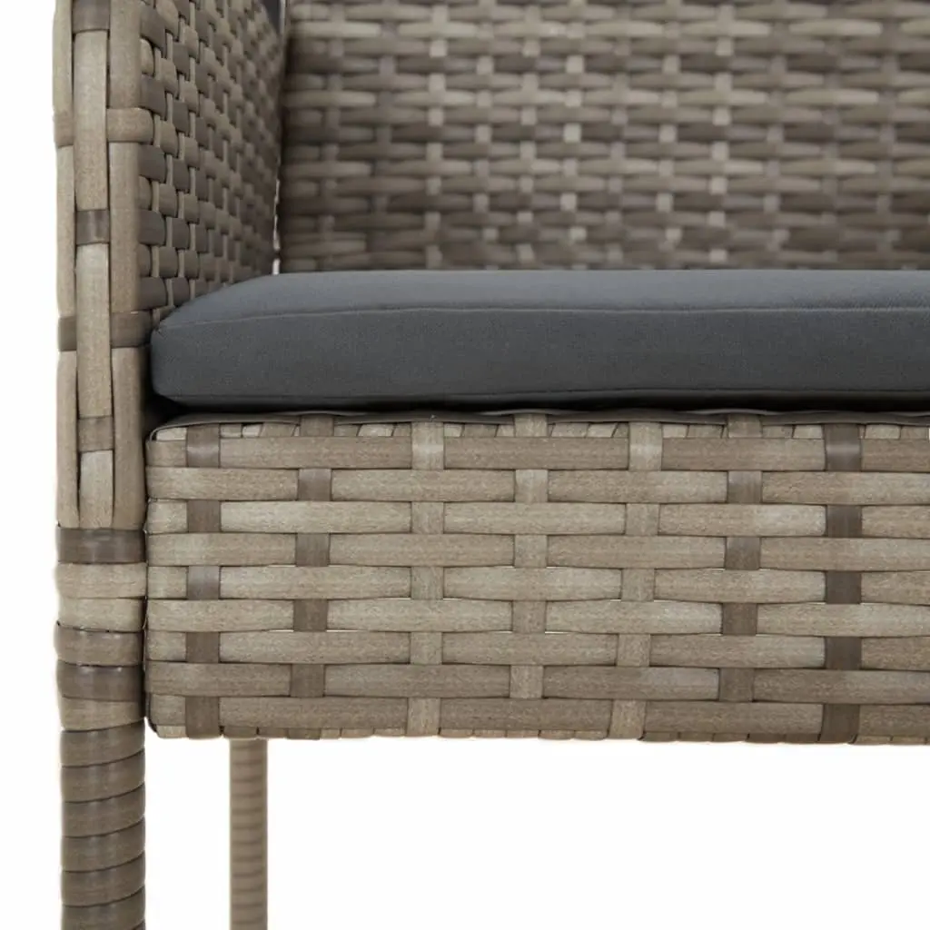 9-Piece Garden Dining Set with Grey Rattan Chairs