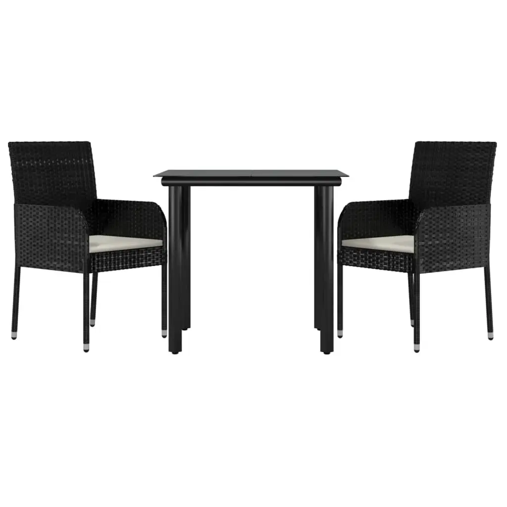 3 Piece Outdoor Garden Dining Set with Cushions