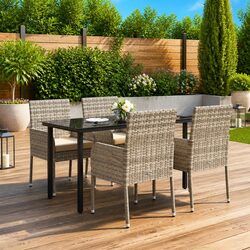 Sturdy Grey Garden Dining Set for Outdoor Enjoyment