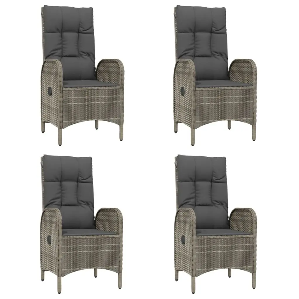 5 Piece Outdoor Dining Set with Grey Rattan